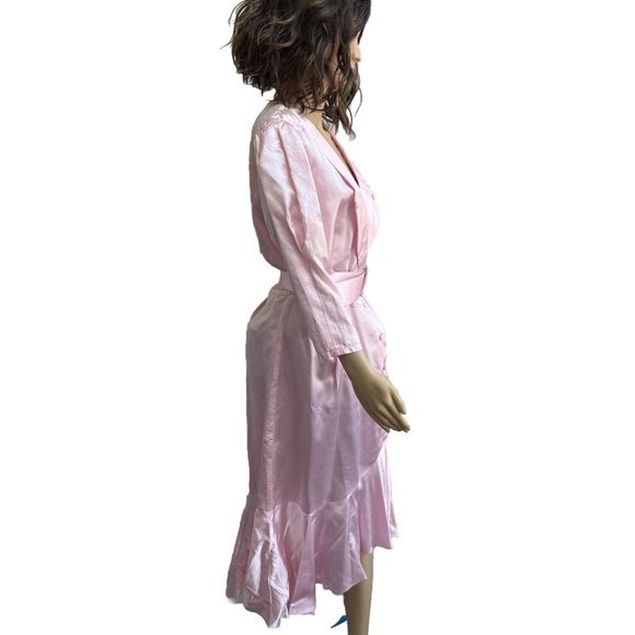 Vintage Fredericks Of Hollywood Long Mermaid Pink Dress Hi Lo Made USA 13 - Picture 7 of 16